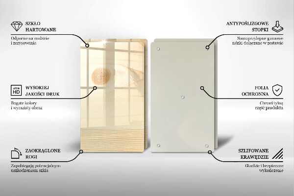 Főzőlap védő üveglap Fa deszka