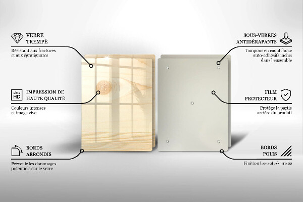 Főzőlap védő üveglap Fa deszka