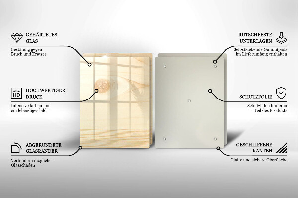 Főzőlap védő üveglap Fa deszka