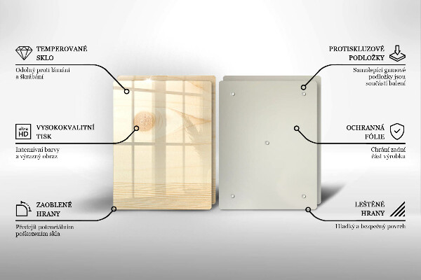 Főzőlap védő üveglap Fa deszka