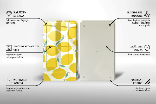 Főzőlap védő üveglap Rajzfilm citrom