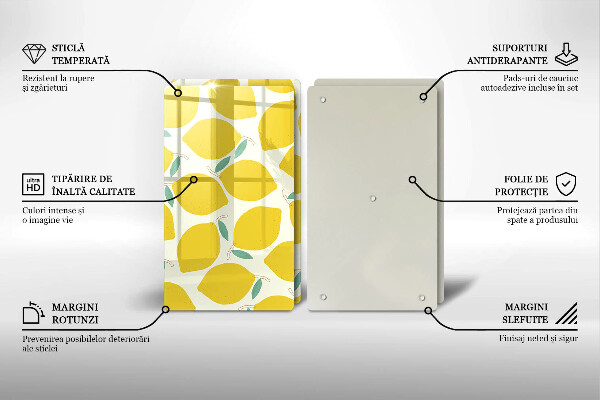 Főzőlap védő üveglap Rajzfilm citrom