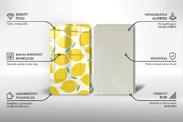 Főzőlap védő üveglap Rajzfilm citrom