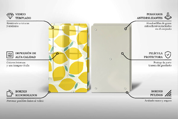 Főzőlap védő üveglap Rajzfilm citrom