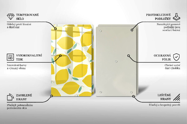 Főzőlap védő üveglap Rajzfilm citrom