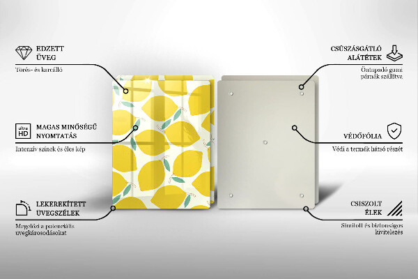 Főzőlap védő üveglap Rajzfilm citrom