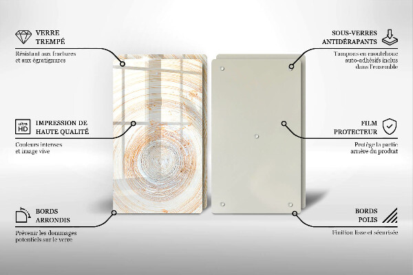 Főzőlap védő üveglap Fa textúra