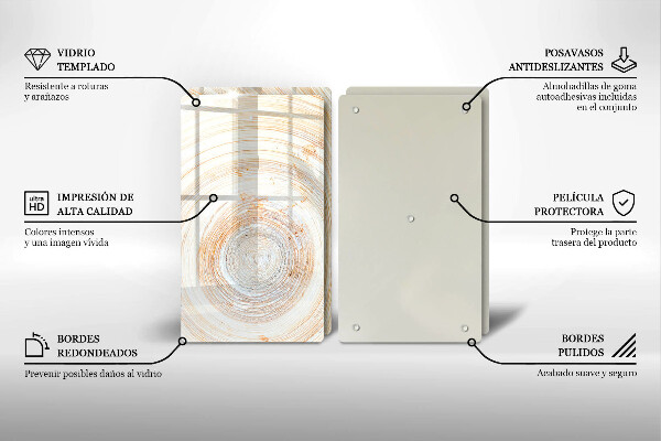 Főzőlap védő üveglap Fa textúra