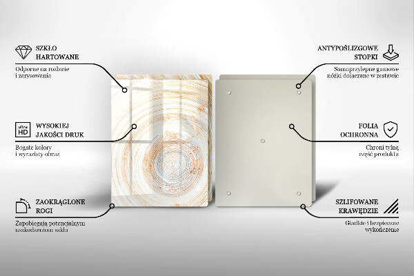 Főzőlap védő üveglap Fa textúra