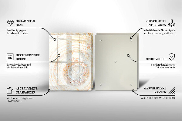 Főzőlap védő üveglap Fa textúra