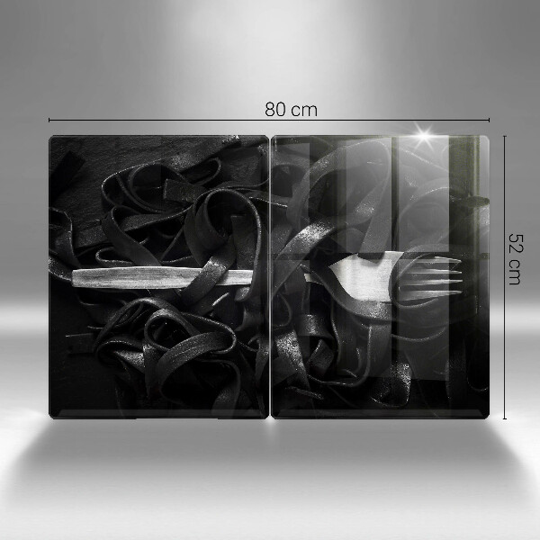 Főzőlap védő üveglap Fekete Tagliatelle tészta