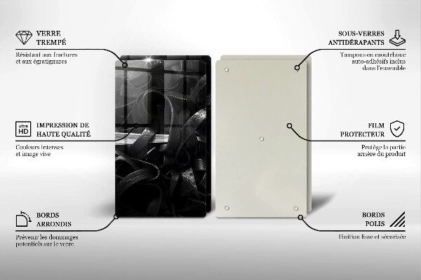 Főzőlap védő üveglap Fekete Tagliatelle tészta