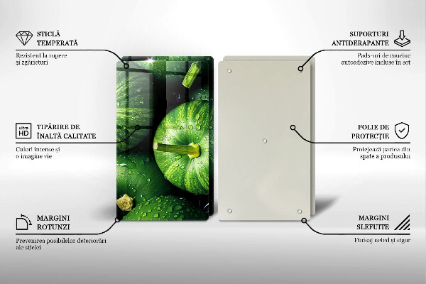 Főzőlap védő üveglap Zöld sütőtök