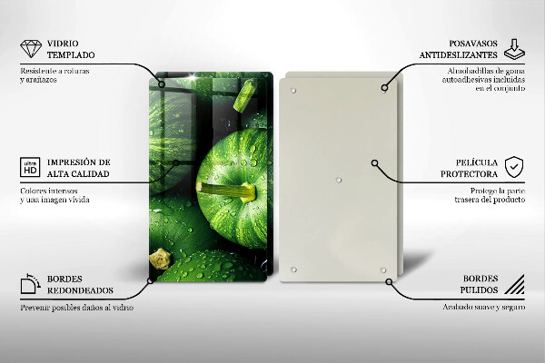 Főzőlap védő üveglap Zöld sütőtök