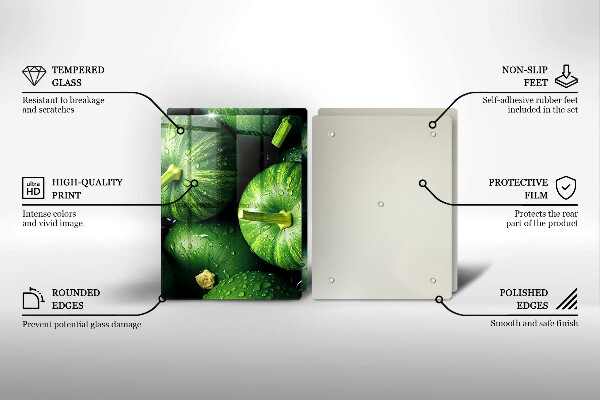 Főzőlap védő üveglap Zöld sütőtök