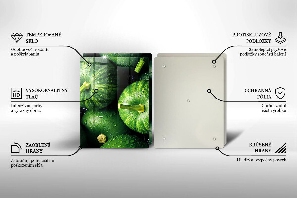 Főzőlap védő üveglap Zöld sütőtök