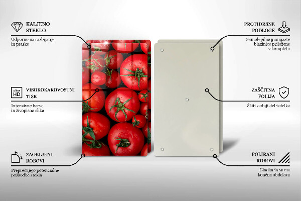 Főzőlap védő üveglap Paradicsom