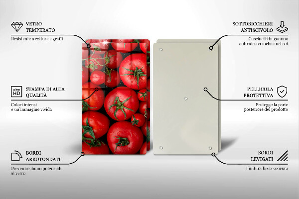 Főzőlap védő üveglap Paradicsom