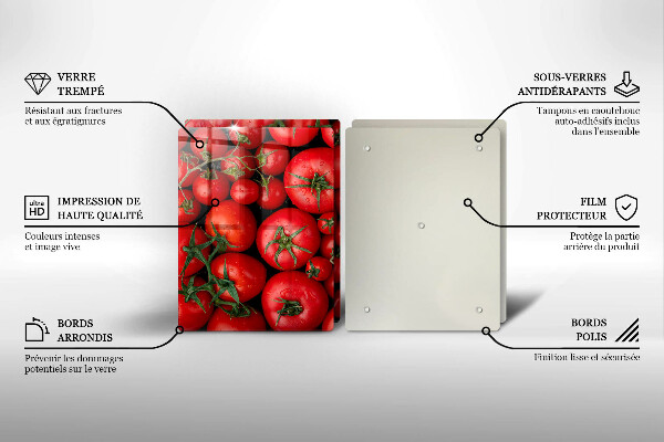 Főzőlap védő üveglap Paradicsom