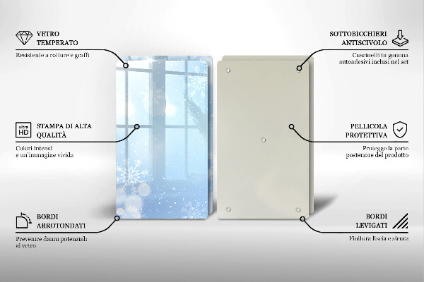 Főzőlap védő üveglap Téli textúra