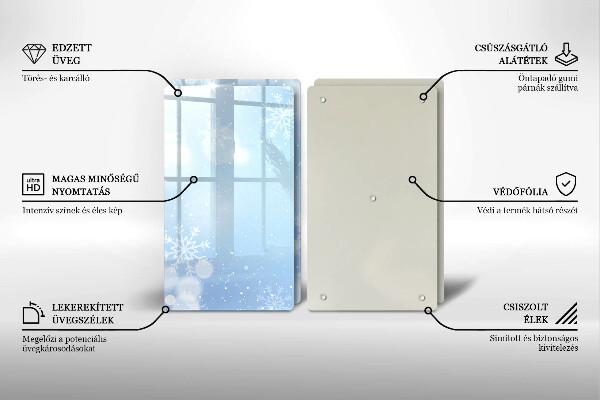 Főzőlap védő üveglap Téli textúra