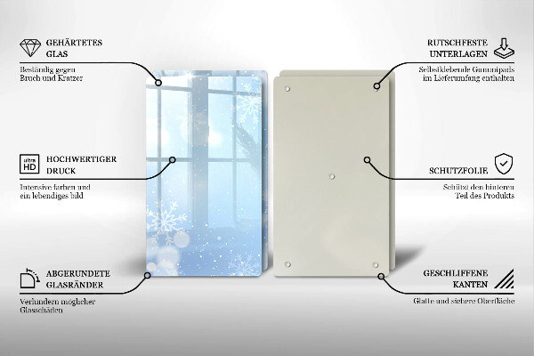 Főzőlap védő üveglap Téli textúra