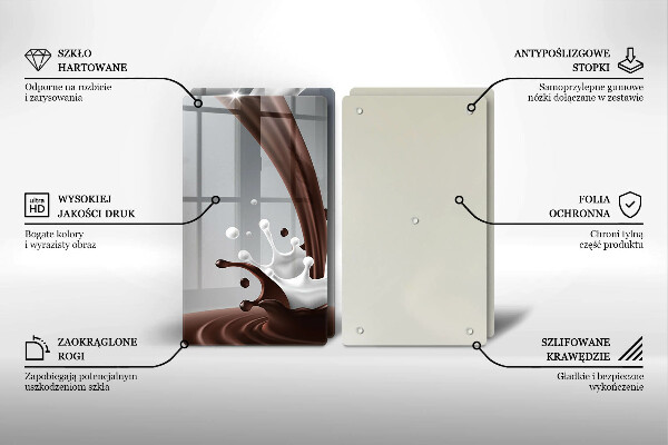 Főzőlap védő üveglap Tej és csokoládé