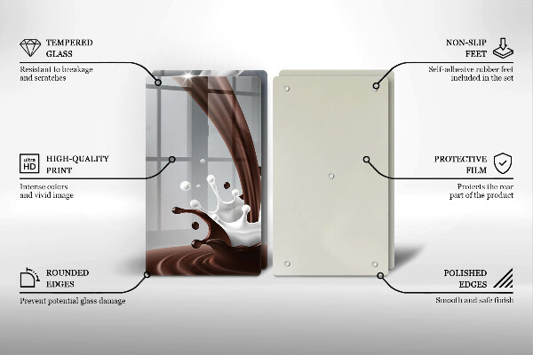 Főzőlap védő üveglap Tej és csokoládé