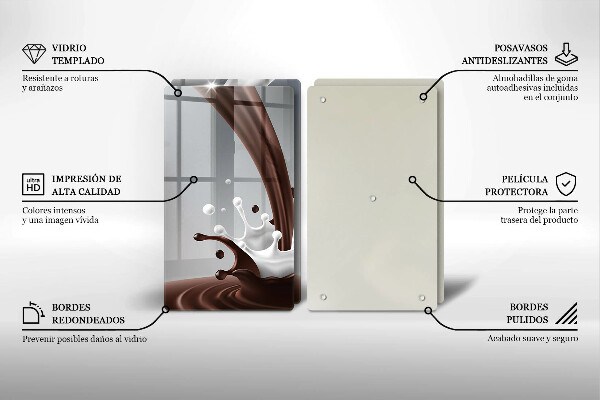 Főzőlap védő üveglap Tej és csokoládé