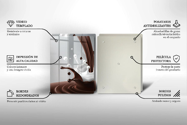 Főzőlap védő üveglap Tej és csokoládé