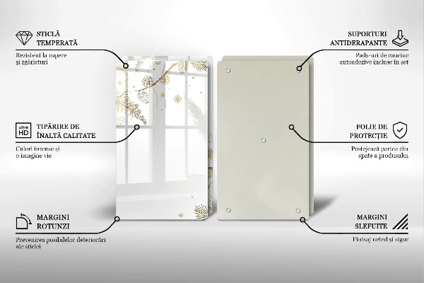 Főzőlap védő üveglap Téli díszek