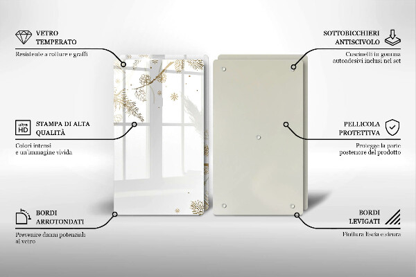 Főzőlap védő üveglap Téli díszek