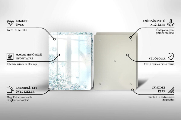 Főzőlap védő üveglap Hópehely