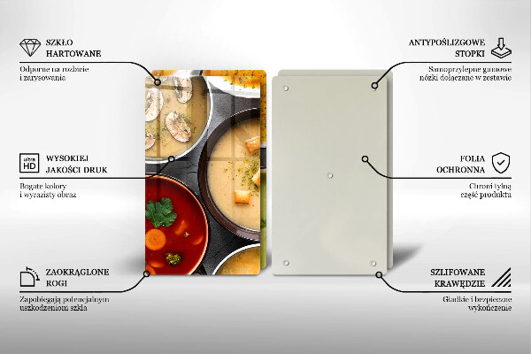 Főzőlap védő üveglap Színes levesek