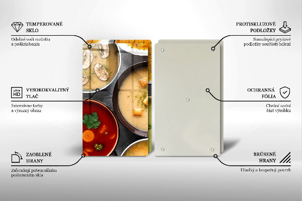 Főzőlap védő üveglap Színes levesek