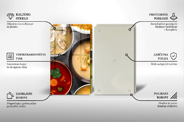 Főzőlap védő üveglap Színes levesek