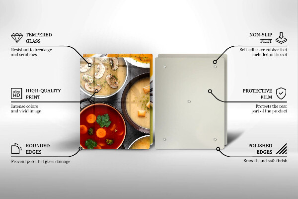 Főzőlap védő üveglap Színes levesek