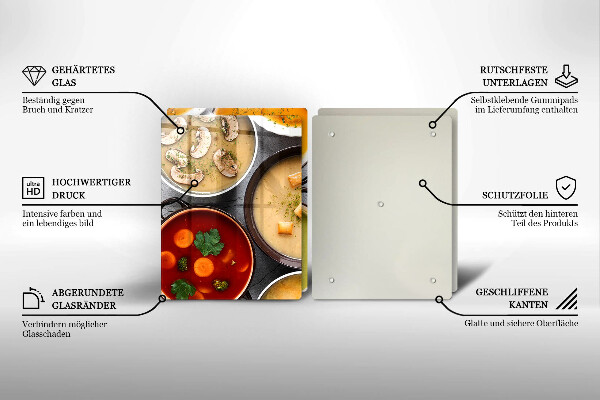 Főzőlap védő üveglap Színes levesek