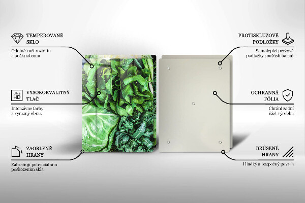 Főzőlap védő üveglap Zöld zöldségek