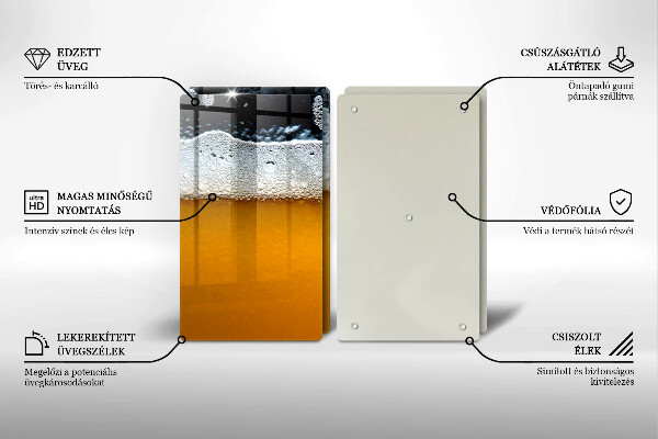 Főzőlap védő üveglap Igyál sörhabot