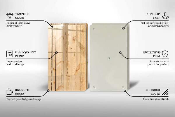 Főzőlap védő üveglap Finom fa táblák