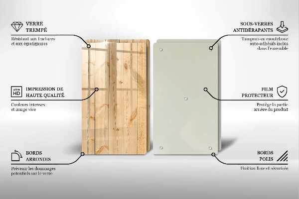 Főzőlap védő üveglap Finom fa táblák