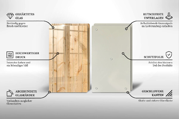 Főzőlap védő üveglap Finom fa táblák