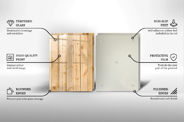 Főzőlap védő üveglap Finom fa táblák