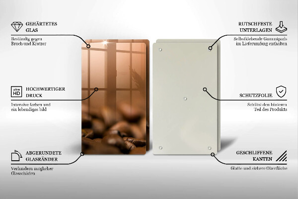 Főzőlap védő üveglap Kávébab