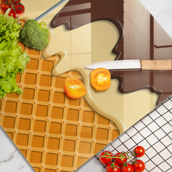 Főzőlap védő üveglap Fagylalt tölcsér illusztráció