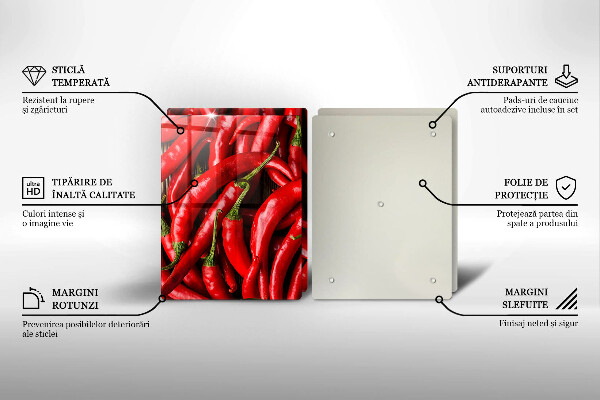 Főzőlap védő üveglap Csípős chili paprika