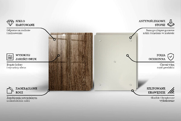 Főzőlap védő üveglap Fa textúra