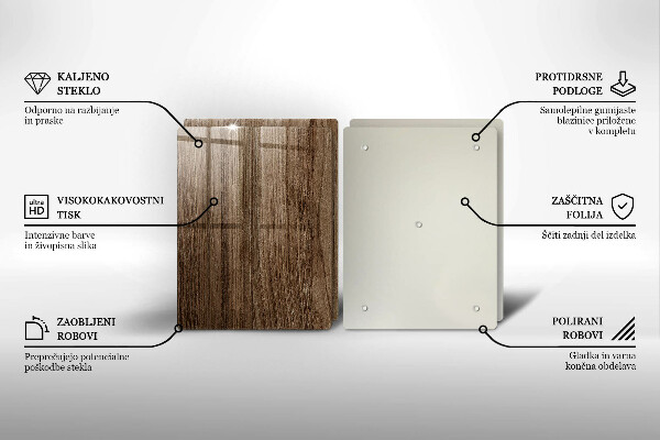 Főzőlap védő üveglap Fa textúra