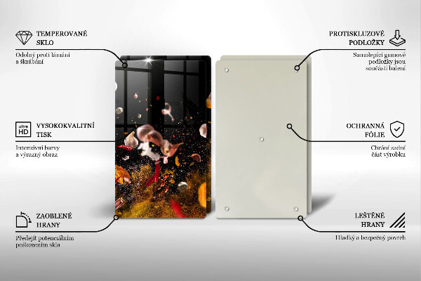 Főzőlap védő üveglap Forró fűszerek